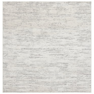 SAFAVIEH Hanna Cleto Striped Area Rug, Ivory/Light Grey, 6'7" x 6'7" Square