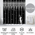 thumbnail image 4 of Modern Farmhouse Tassel Shower Curtain Liner, Black Boho Bath Curtain Set, Abstract Geometric Shower Curtain for Bathroom Decor, with Hook Size 72"x84" for Home Bathtubs Decoration, 4 of 6