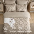 thumbnail image 4 of Juego de ropa de cama Bedsure Oversize Queen de 7 piezas, color beige, 4 of 9