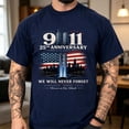 thumbnail image 2 of 9/11 25th Anniversary Memorial T-Shirt, Patriotic American Flag Tribute Tee SHIRTKING, 2 of 5