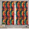 thumbnail image 2 of Ambesonne Ethnic Valance & Curtain, Geometric Modern Design, 55"x30", Teal Orange Marigold, 2 of 6