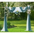 thumbnail image 4 of Warm Home Designs Set of 2 White & D Blue Canopy Bed Curtains in 55 x 216 Inch Size. BE White & D Blue 216, 4 of 6
