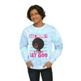 thumbnail image 2 of Glamour Queen Unisex Tie-Dye Sweatshirt in Lagoon with 'I Will Need Bail Money' Logo, 2 of 5