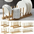 thumbnail image 4 of Pan Storage Rack Bamboo Kitchen Multifunctional Dish Plate Pot Lid Organizer Cutting Board Stand Bookshelf Laptop Tray, 4 of 8