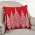 thumbnail image 2 of Saro Stitched Leaf Cotton Throw Pillow, 2 of 3
