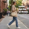 thumbnail image 3 of Bum Bags for Women Crossbody Bag, Trendy Crescent Shoulder Bags Spacious Fanny Packs Sling Bag Half Moon Purse, with Adjustable Strap, Beige, 3 of 7