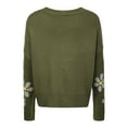 thumbnail image 7 of Baberdicy Cardigan Sweater Women's Sweater 2023 Fall Long Sleeve Casual Print Jumper Knitted Cardigan Loose Preppy Sweater Cardigan Women's Cardigans Green, 7 of 7