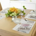 thumbnail image 4 of Ambesonne Feminine Place Mats Set of 4, Cartoon on White Horse, Standard Size, Cream Pink, 4 of 6