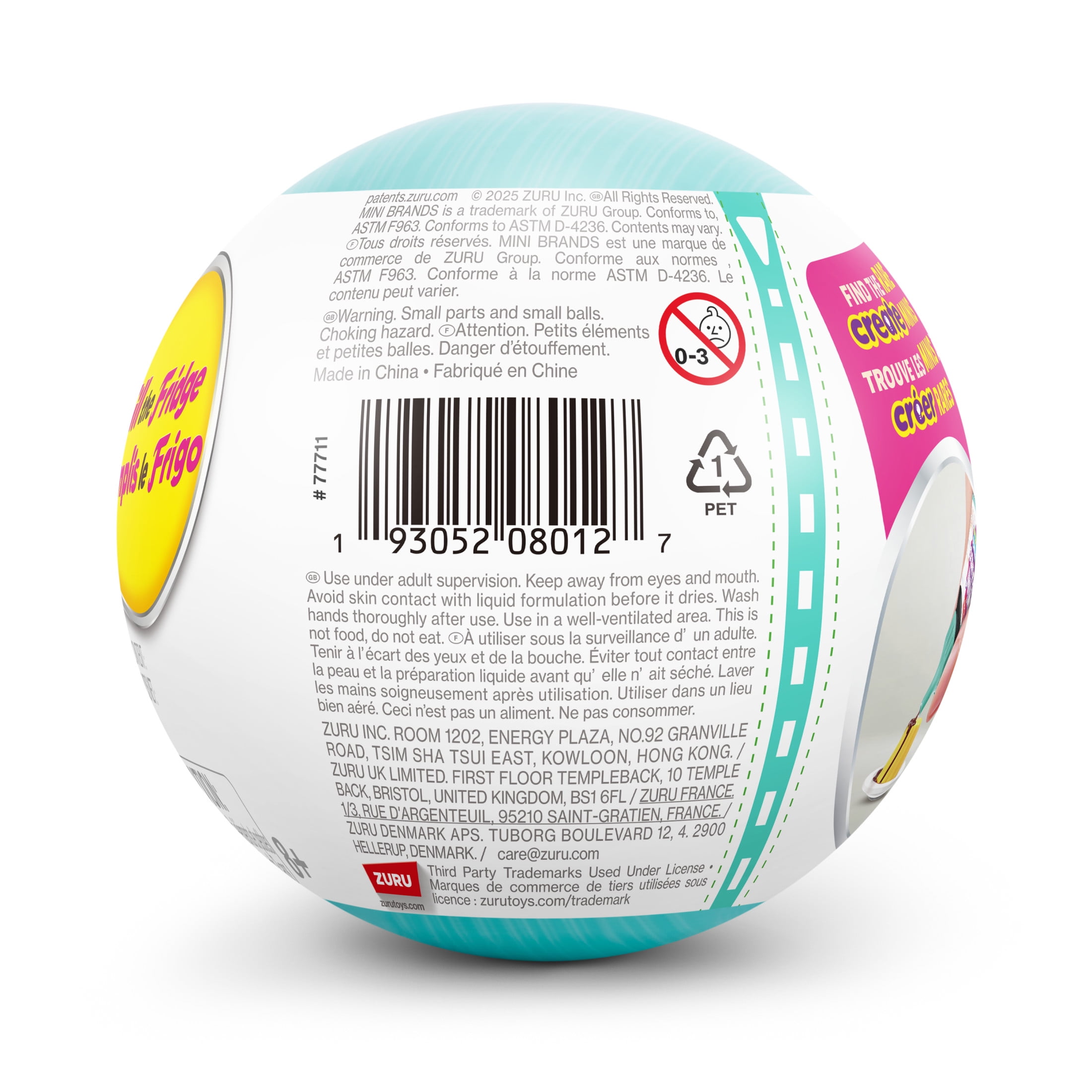 Mini Brands Fill the Fridge Mini Minis Série 1 Capsule de ZURU, Jouet miniature de collection, emballage aveugle, mini réplique, collectionneurs 8 ans et plus