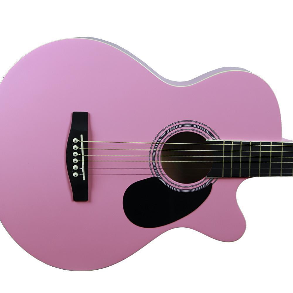 Main Street Guitars 38 in Acoustic Guitar, Pink