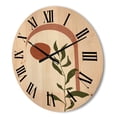 thumbnail image 3 of Designart 'Abstract Geometrical Leaf With Moon III' Modern Wood Wall Clock, 3 of 5