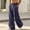 Blue, variant on Fengqque Men's Wide Leg Loose Pants Dressy Casual Drawstring Elastic Waist Trousers with Pockets Navy XL