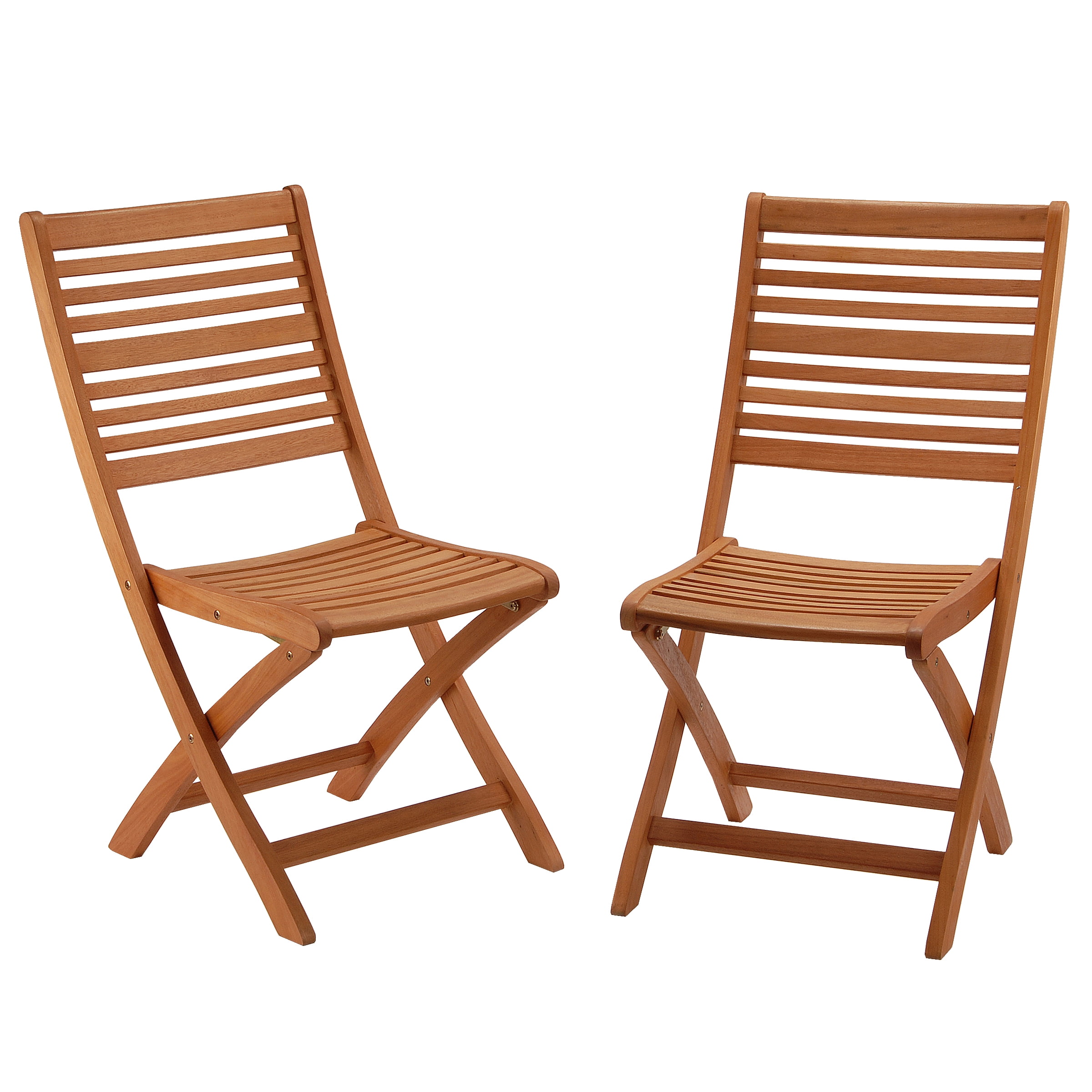 Eucalyptus Grandis Wood Folding Chair, Set of 2 - Walmart.com - Walmart.com