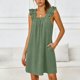 thumbnail image 2 of TaTaai Ladies Fashion Square Neck Sleeveless Solid Color Ruched Dress Elegant Casual Style Soft Breathable Stretchy Dress Ideal for Daily Wear and All Occasions Gift, 2 of 6