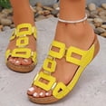 thumbnail image 5 of Otqutp Womens Wedge Sandals Geometric Cutout Decorative Straps Open Toe Casual Shoes Summer Non-Slip Beach Hiking Slippers, 5 of 8