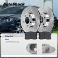 thumbnail image 3 of AutoShack Front Brake Rotors & Ceramic Pads for Ford, Mustang 2005-2010, RWD V6 4.0L - Silver Zinc Coated Drilled & Slotted - SilverShield Pro - 11.53" (292.8 mm), 5-Lug, 3 of 5
