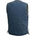 thumbnail image 2 of First Mfg Co - Gambler - Men's Motorcycle Biker Riding Blue Denim Vest - Large, 2 of 5