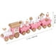 thumbnail image 4 of Tren de madera navideño con rieles, tren de las maravillas invernales, mini tren, juego de decoración para fiesta navideña debajo del árbol de Navidad, decoraciones de color rosa, 4 of 4