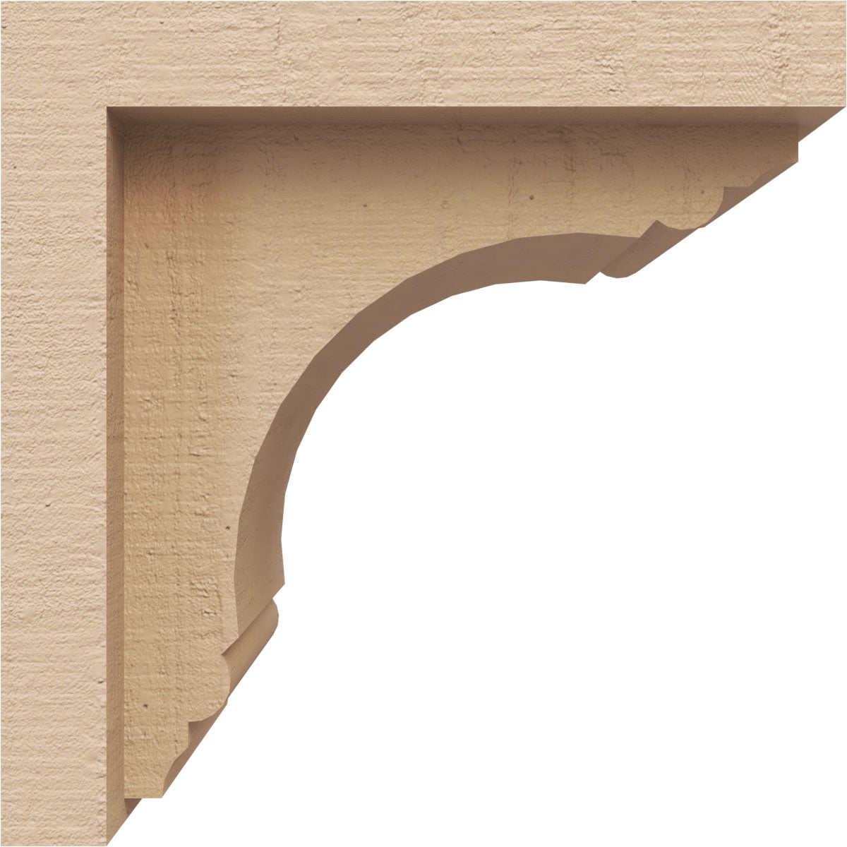 4"W x 4"D x 4"H Wide Warren Rough Cedar Woodgrain TimberThane Corbel, Primed Tan