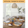 thumbnail image 5 of 13 Inch Round Placemats Set of 4, Orange Pumpkins Fall Non Slip Heat Insulation PP Table Mats, Thanksgiving Maple Leaves Botanical Washable Place Mats for Kitchen Dining Party Table Decor, 5 of 7