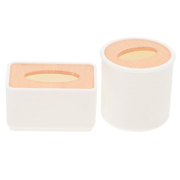 KAKOWELY Caja de pañuelos de plástico para casa en miniatura, 2 unidades, contenedor de almacenamiento de papel simple, decoración en miniatura