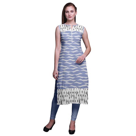 Bimba Printed Sleeveless Straight Tunic Dresses For Women Summer Clothing Medium