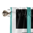 Nordic Retro Geometric Abstract Aqua Green Rod Pocket Short Curtain HalfCurtain For Home