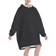 thumbnail image 2 of Buffalo Grey Print Oversized Blanket Hoodie, Wearable Blanket Adult For Women Men And Teenager, Super Soft Warm Flannel Fluffy Hooded Blankets Sweatshirt With Big Pocket, 2 of 8