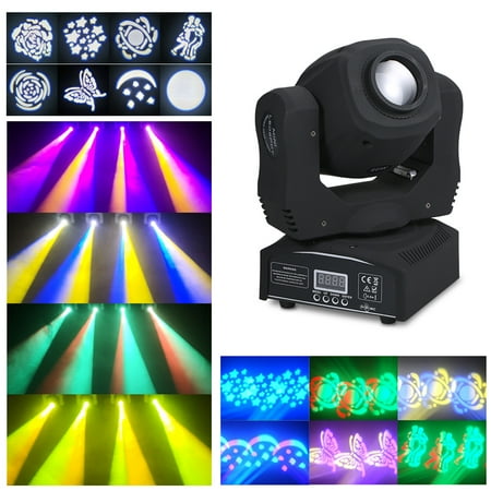 60W Mini LED Heads Moving Stage Light 8 Gobos&Totally 14 Colors RGBW DMX512 Beam Spotlight 9/11 Channel Auto-run Sound-activated Master-slave for DJ Disco Wedding Party Dance Bar