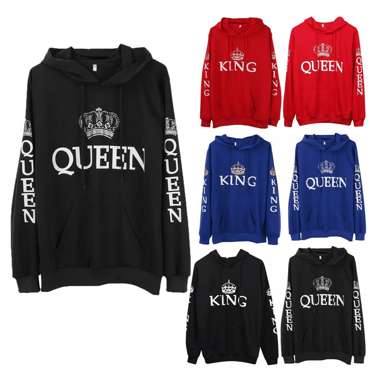 plus size king and queen hoodies