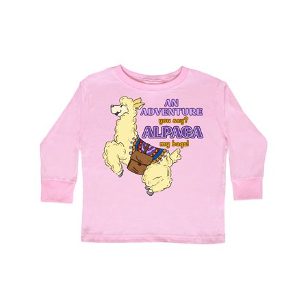 

Inktastic Cute Jumping Alpaca-An Adeventure You Say ALPACA my bags! Gift Toddler Boy or Toddler Girl Long Sleeve T-Shirt