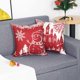 thumbnail image 4 of Juego de 4 Fundas de Cojines Navidad Muñeco de Nieve Modelo Castillo Rojo Fundas de Almohada Decorativas para sofá Decoración para Dormitorio, sofá, Silla, Coche, Cama, jardín 45 x 45 cm, 4 of 5