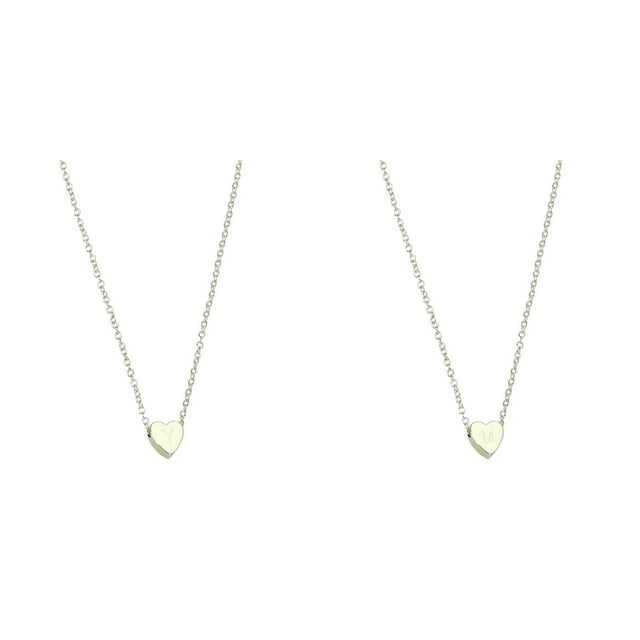 (2-Pack) Rinsvye 26 initial Heart Shape Mountain Necklace Alphabet Necklace for Women Chain Necklaces for Women Necklaces for Women A Diamond Name Necklace Z 26 Alphabet initial Gold Necklaces for W