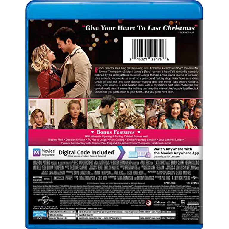 Holiday Blu-ray Movie: Last Christmas featuring Emilia Clark and