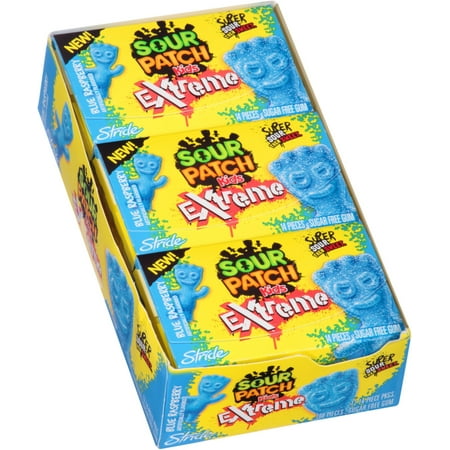 3 Pack - Sour Patch Kids Extreme Sugar Free Gum, Blue Raspberry 12 ea