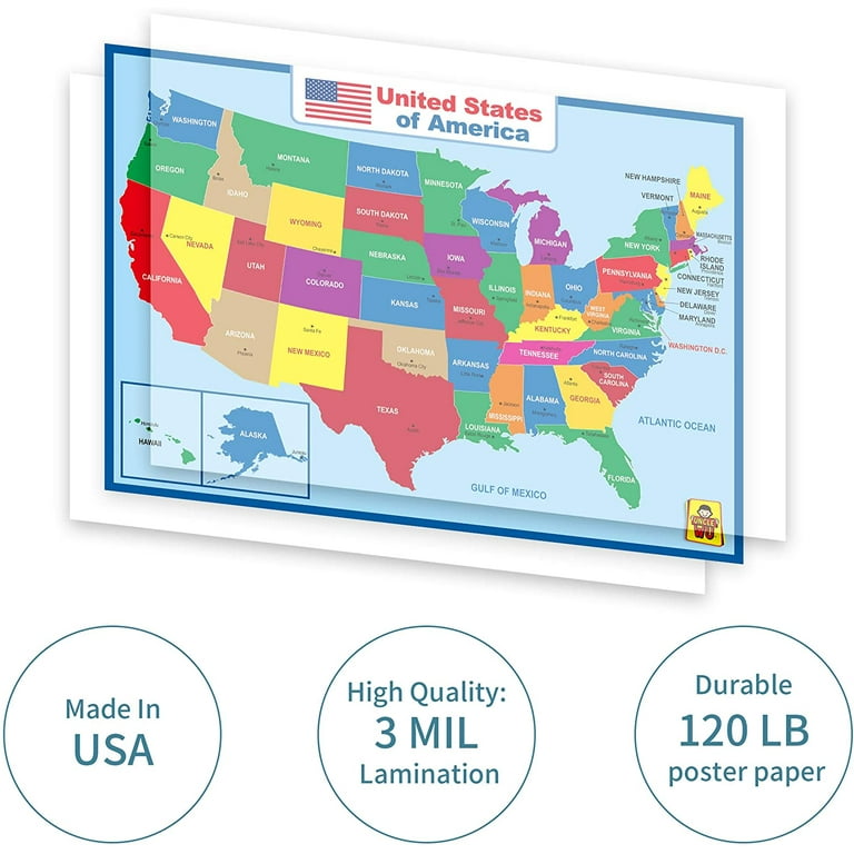  Louisiana Physical Poster Map - 24 x 24 inches - Paper  Laminated : Office Products