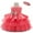 Watermelon Red, variant on Fesfesfes 2 Piece Set Toddler Girls Dress Net Yarn Embroidery Rhinestone Bowknot Birthday Party Gown Long Dresses Headband Suit Holiday