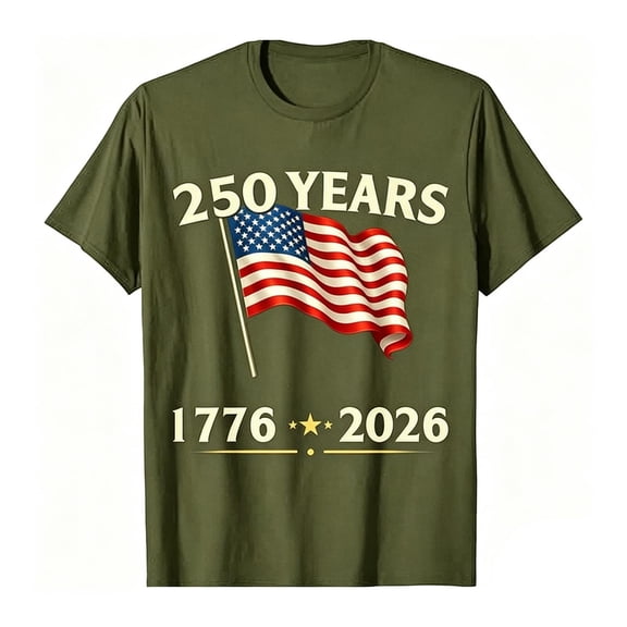 Hihipz Toddler Boys 4Th Of July T-Shirt America's 250Th Anniversary National Emblem Print Short Sleeve Round Neck Patriotic Tee