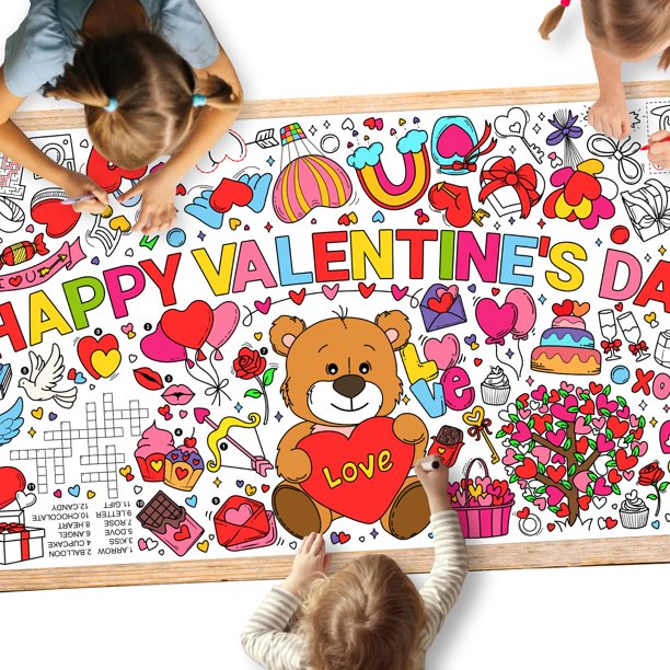 Póster Gatherfun para la actividad del día de San Valentín, 80 x 183 cm, papel