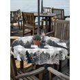 thumbnail image 2 of Outdoor Tablecloth with Umbrella Hole for Patio/Picnic/Party/Camping, Brown Bear Cabin Waterproof Table Cloth Round Cover Washable, Vintage Pine Tree Grey Buffalo Plaid (Dia 54"), 2 of 9
