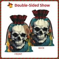 thumbnail image 2 of Rocae Modern Hip-Hop Skull Print Christmas Drawstring Linen Gift Bag with Drawstrings Treat Bag Goody Present Bags for Christmas Party Favor, 2 of 8