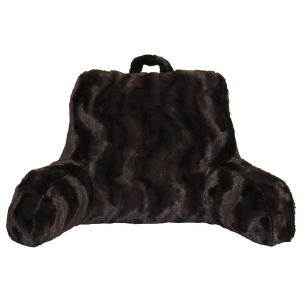 Better Homes & Gardens Swirls Faux Fur Backrest Pillow, Chocolate