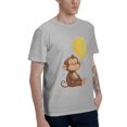 thumbnail image 2 of Cute Monkey Men's T-Shirt Cotton 100% Summer Tops Fashion Casual Cute Monkey Short Sleeves for Men Women Round Collar Top Tees, 2 of 6