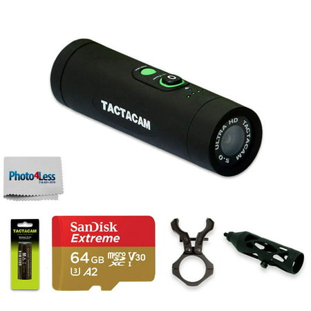 Tactacam 5.0 Bow Hunting Action Camera + 64GB + Gun Mount + (Best Gun Mounted Camera For Hunting)