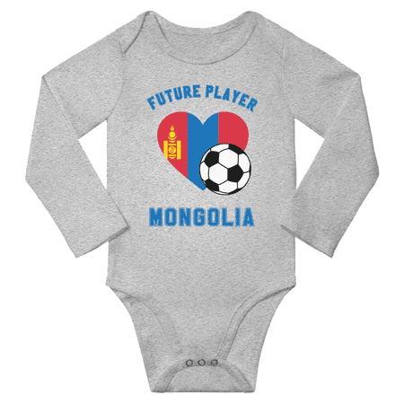 

Future Mongolia Soccer Player Baby Long Slevve One-pieces (Gray 6-12 Months)