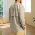 thumbnail image 5 of IWRICH Men's Sun Protection Fishing Shirts Long Sleeve Travel Work Shirts Button down Shirts with Zipper Pockets Khaki XXXL, 5 of 7
