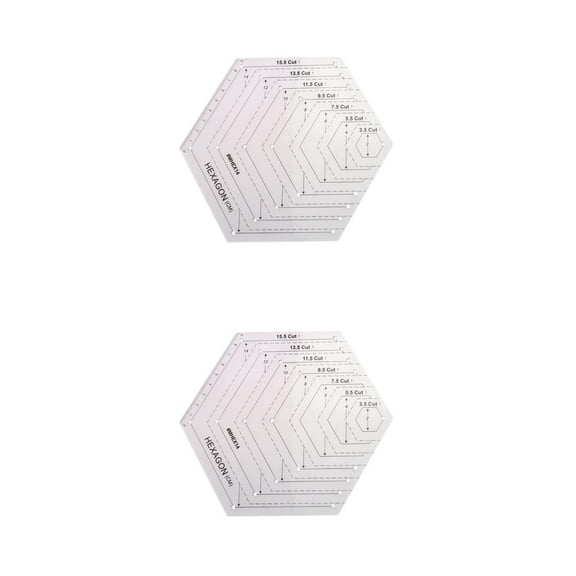 Hemoton 2pcs Patchwork Ruler Hexagon Quilting Ruler Patchwork Acrylic Template Sewing Accessories