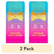 (2 pack) Gatsby Chocolate Cookies & Cream White Chocolate Bar, Low-Sugar, 2.8 oz