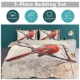 thumbnail image 5 of 3 Pcs Soft Bedding Set, Includes 1 Duvet Cover with Zipper And 2 Pillow,Shams Red Bird Northern Cardinal Full(79"×90"), 5 of 8