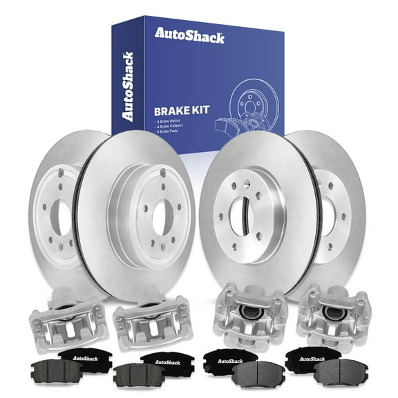 AutoShack Front Vented & Rear Vented Brake Rotors   Ceramic Pads   Calipers 16-PC Brake Kit Replacement for 2010-2017 Chevrolet Equinox 2010-2017 GMC Terrain